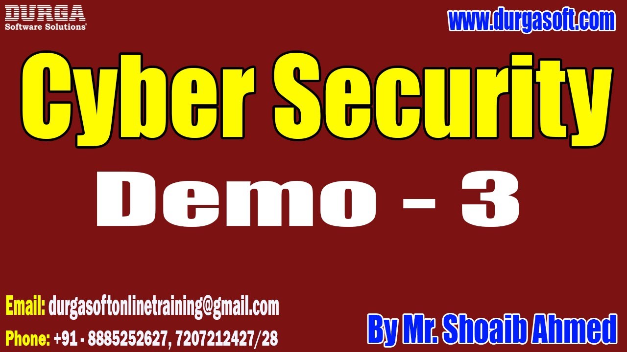 Cyber Security tutorials || Demo - 3 || by Mr. Shoaib Ahmed On 05-07-2023 @7PM IST