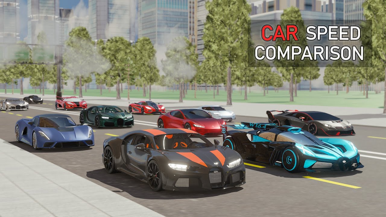 CAR SPEED COMPARISON 3D | Анимация в реальном масштабе (60 кадров в секунду)