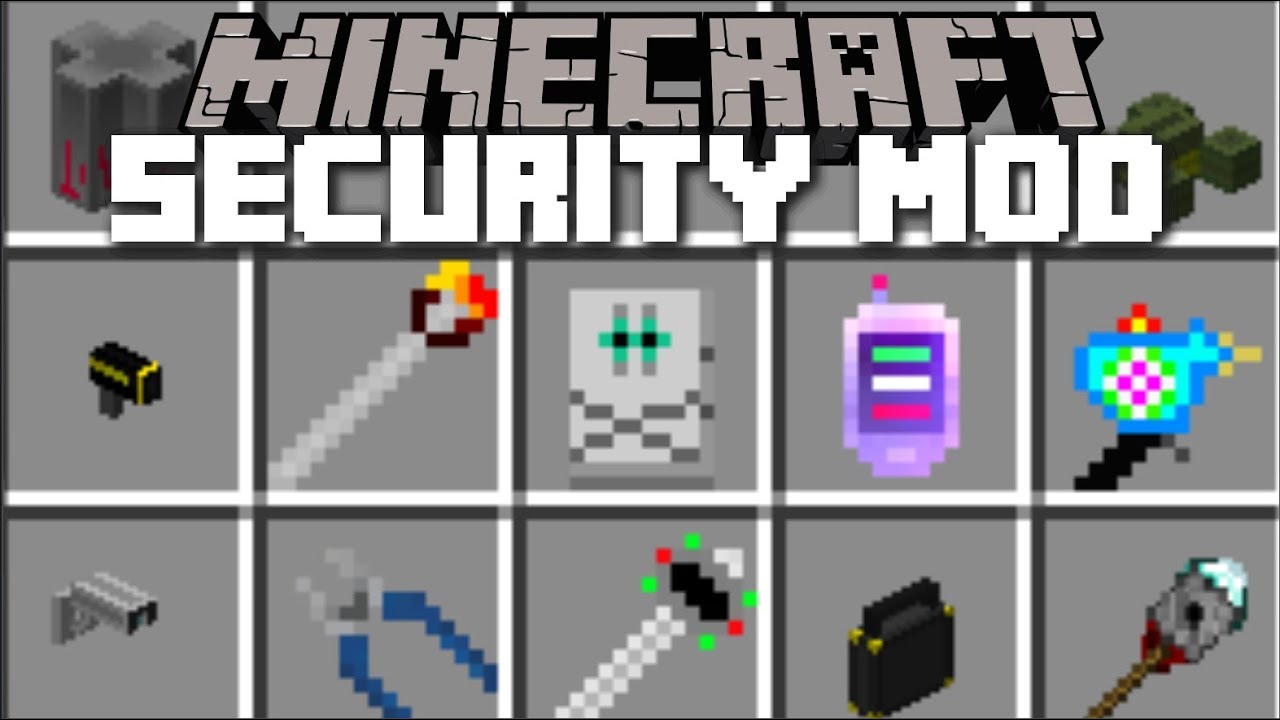 Minecraft SECURITY MOD / FIGHT OFF EVIL ZOMBIE MOBS WITH HIGH SECURITY WEAPONS!! Minecraft