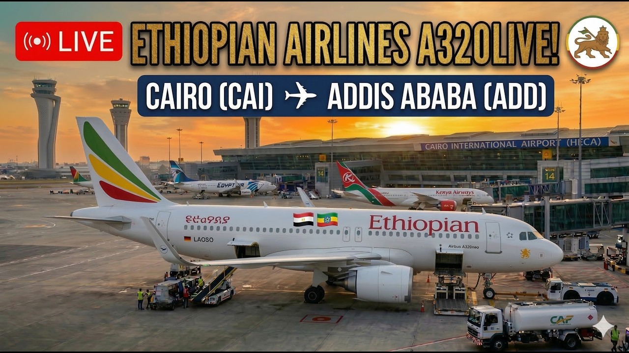 LIVE 🔴 African Adventure! Ethiopian Airlines A320neo | Cairo (HECA) ✈️ Addis Ababa (HAAB)