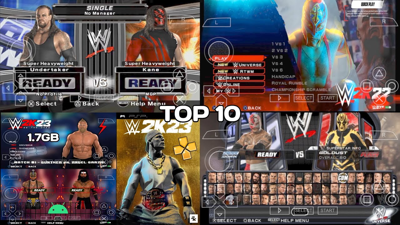 Top 10 WWE PSP ON ANDROID DEVICE wwe best mobile games wwe 2k24 for ppsspp | My Game Play