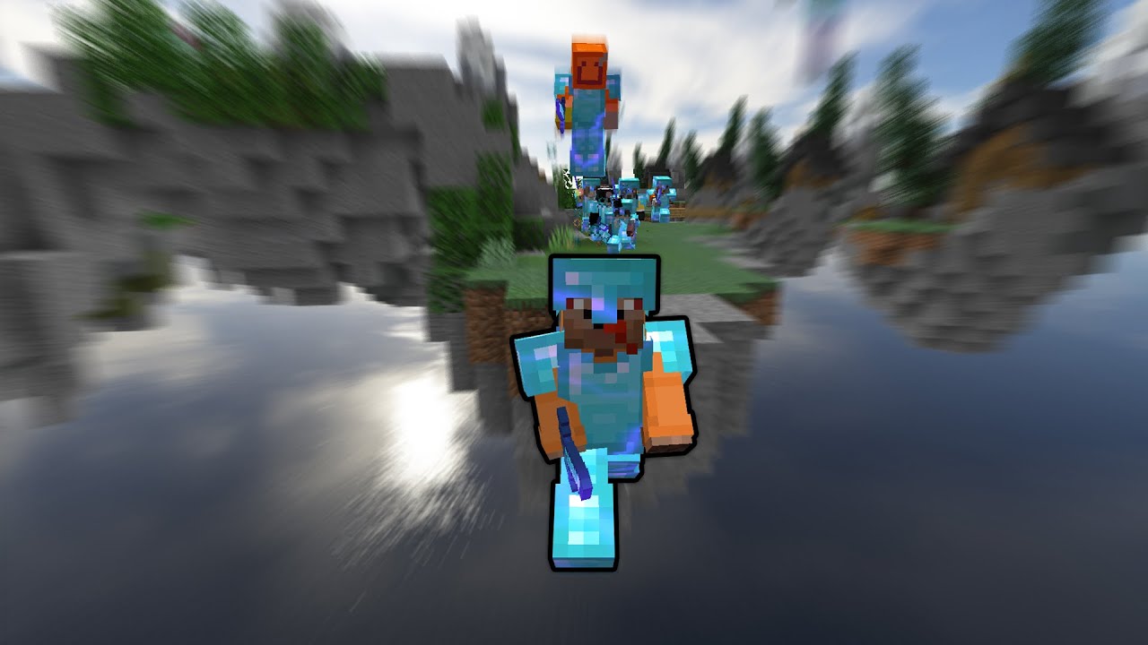 Skywars Clutch God VS 8 YouTubers (Minecraft Manhunt)