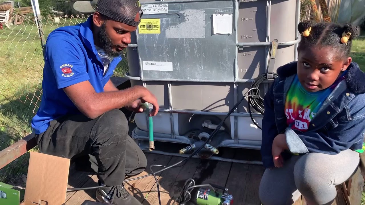Inexpensive water tank setup with pressure washer