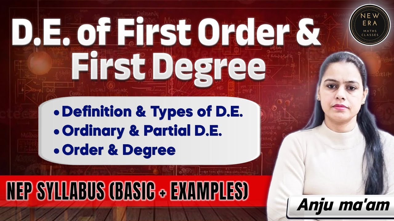 Ordinary & Partial d.e. | Linear & Non-Linear Ordinary d.e. | Sem 3 Maths | NEP Syllabus | New Era