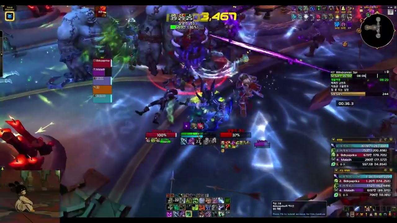 와우 한밤 베타 1시즌 쐐기 윈드러너 첨탑(Windrunner Spire)17단 부죽