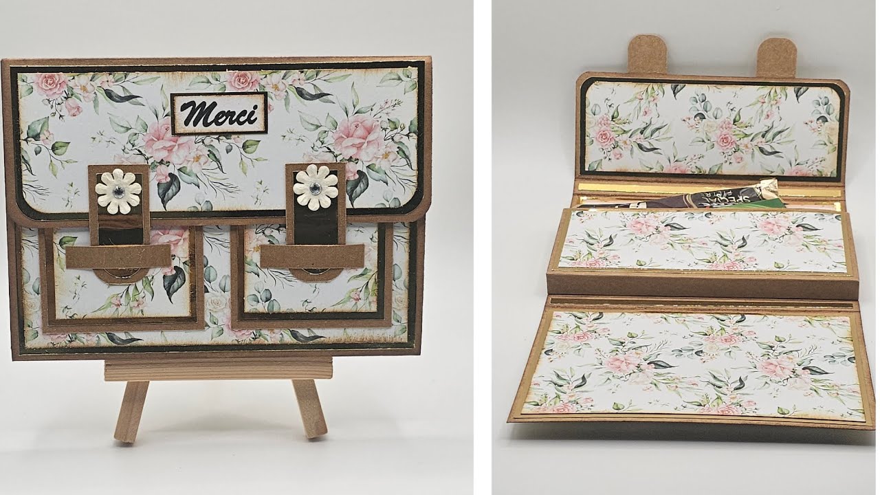 SCRAPBOOKING : TUTO CARTE POCHETTE CADEAU POUR MAÎTRESSE ET ATSEM