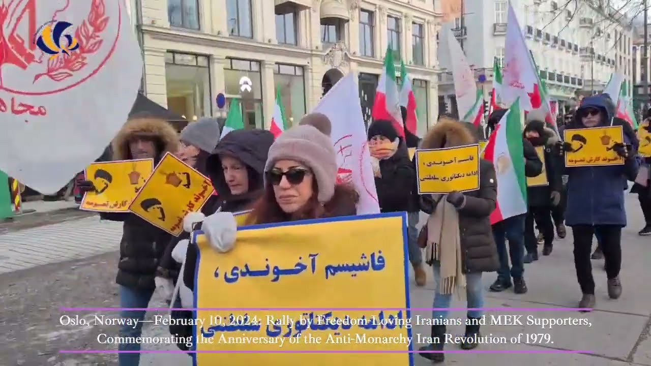 Oslo—February 10, 2024: MEK Supporters, Commemorated the Anniversary of Iran Revolution of 1979.