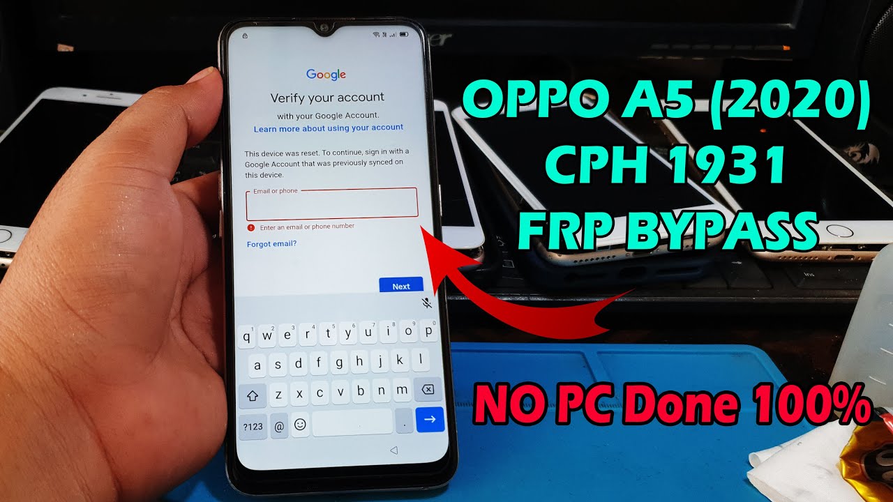 OPPO A5 2020 Frp Bypass,CPH1931 Frp Bypass Android 10 Done100%