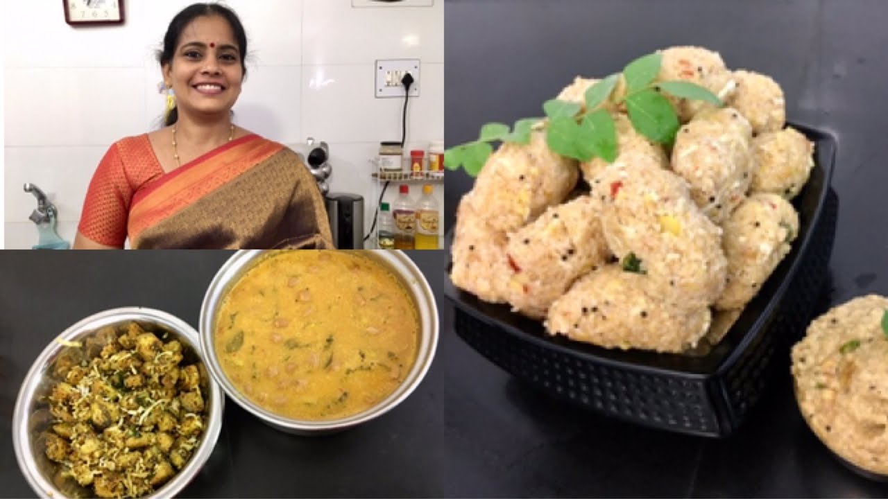 Monday cooking Vlog |wheat Rava Upma Kozhukattai | Pavakkai Pitla |Vazhaikkai  Curry |இன்றைய சமையல்