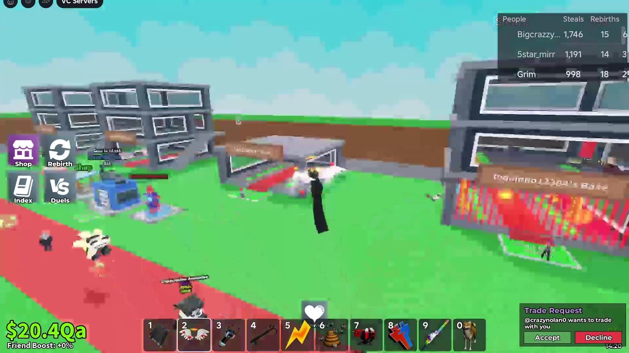 steals and trades and pvps in sab