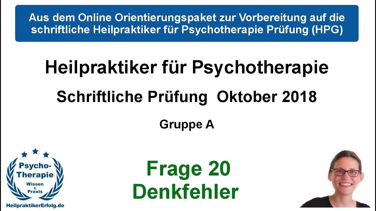 Denkfehler (nach Beck | Heilpraktiker Psychotherapie Schriftliche Pr&uuml;fung Oktober 2018 Frage 20