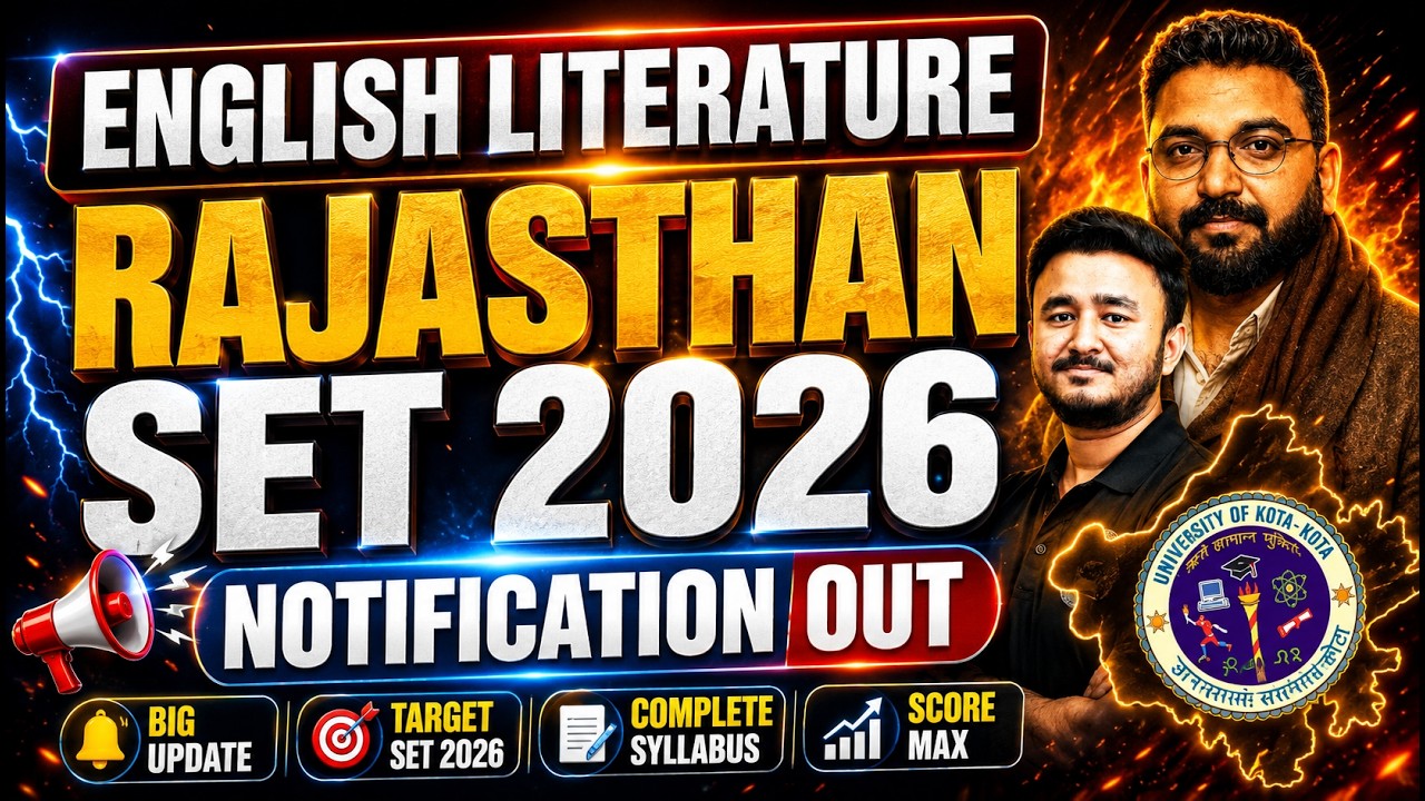 Rajasthan SET 2026 English Literature Notification Out 🔥 | University of Kota SET 2026