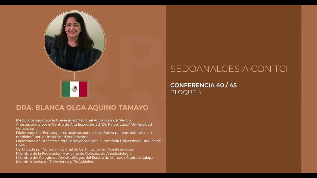 Conferencia 40.- Sedoanalgesia con TCI