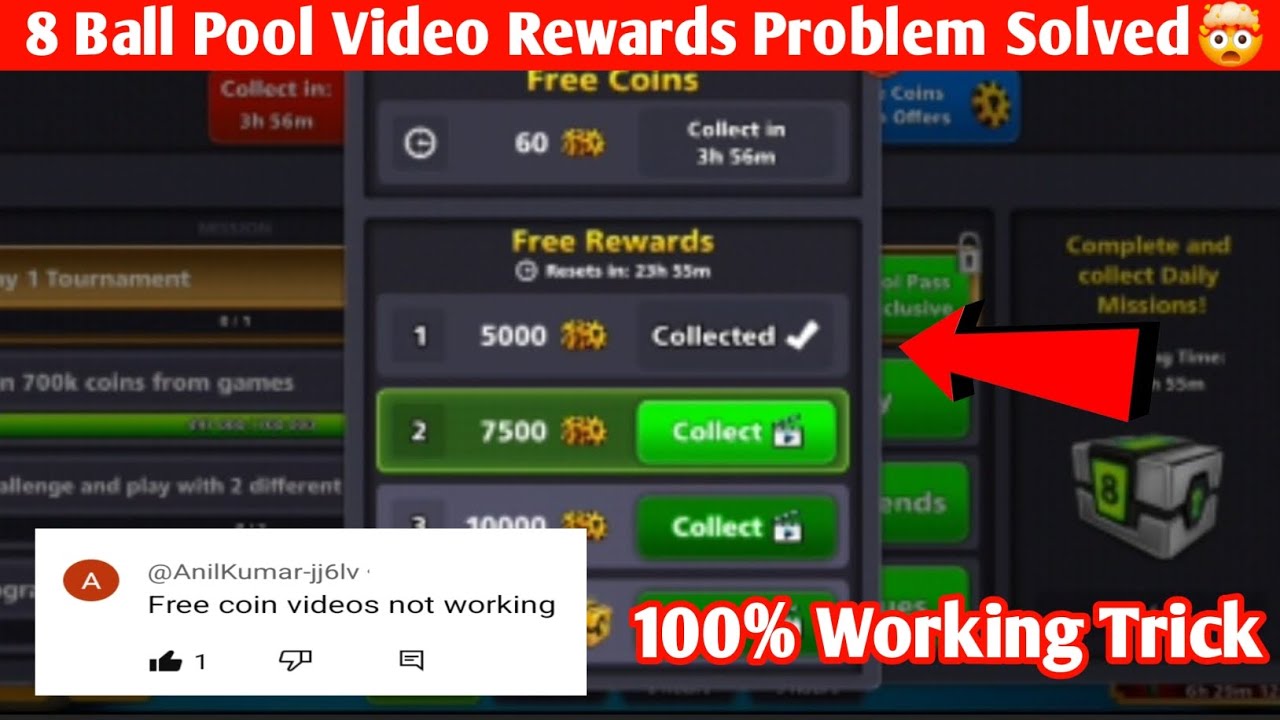 8 Ball Pool Video Rewards Problem Solved 100% Working Trick