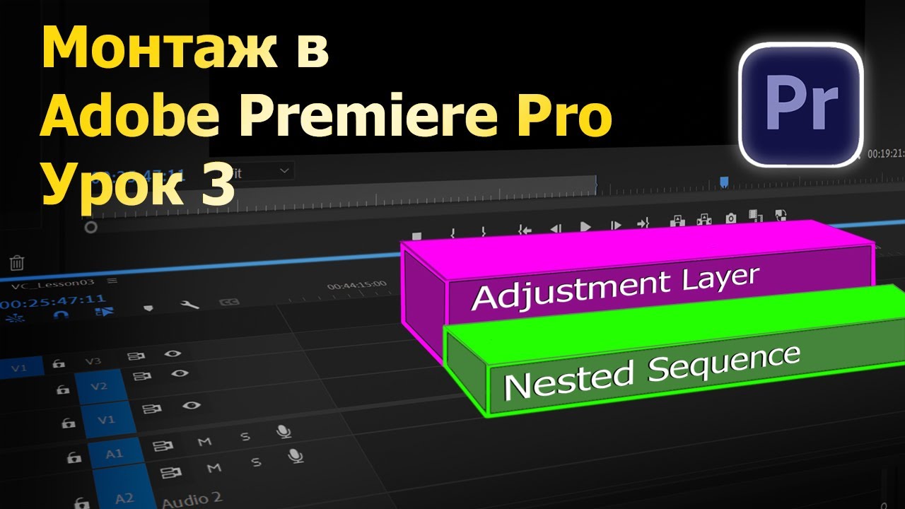 Монтаж в Adobe Premiere. Урок 3. Дорожки, слои и последовательности.