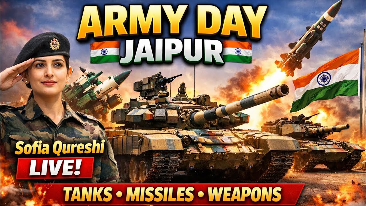 Army Day Jaipur 2026 🇮🇳 | Sofia Qureshi Live | Missiles, Tanks & Indian Army Power Show