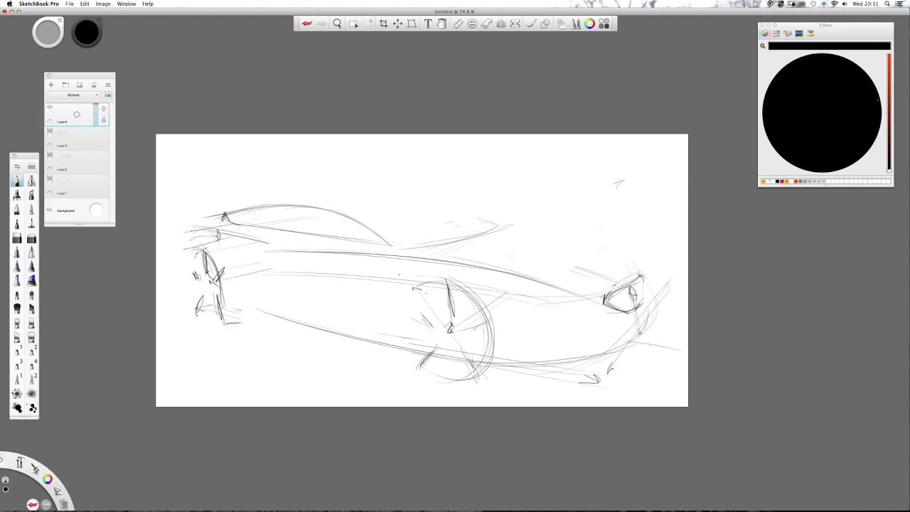 Car sketching in perspective