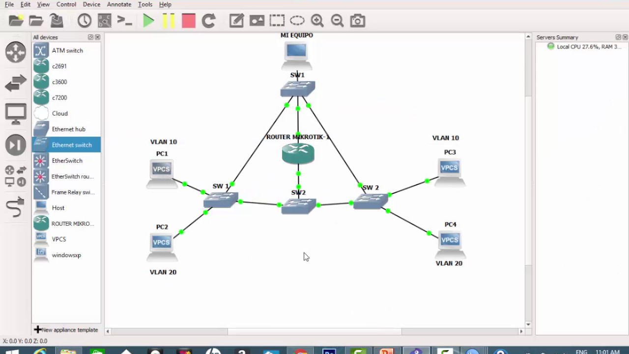 Conexion entre VLANS con router Mikrotik