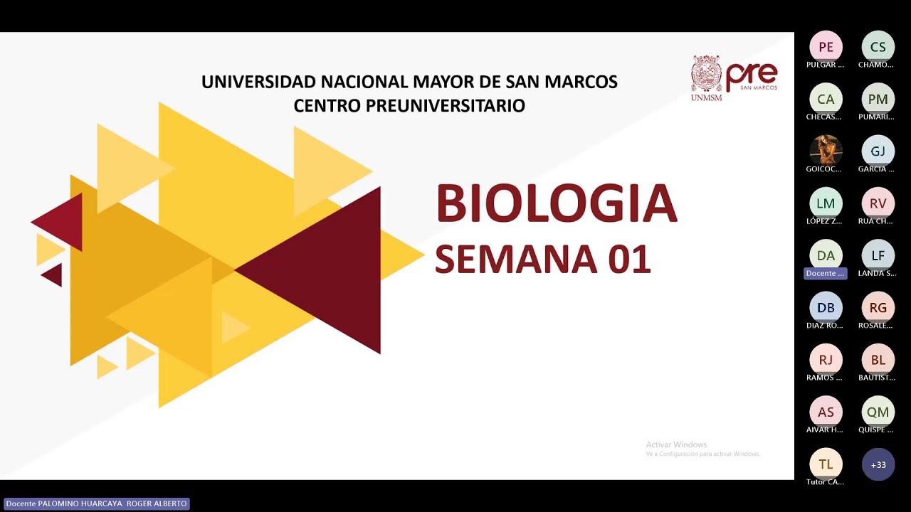 Biología - Semana 01 - Pre San Marcos Ciclo 2025-I (Nuevo Ciclo)