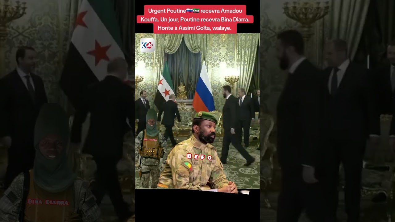 Urgent Poutine🇷🇺🇸🇾 recevra Amadou Kouffa. Un jour, Poutine recevra Bina Diarra. Honte à Assimi 🇲🇱