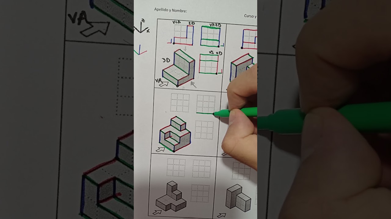 Resolución de ejercicio1 #dibujo #isometrico #tutorial