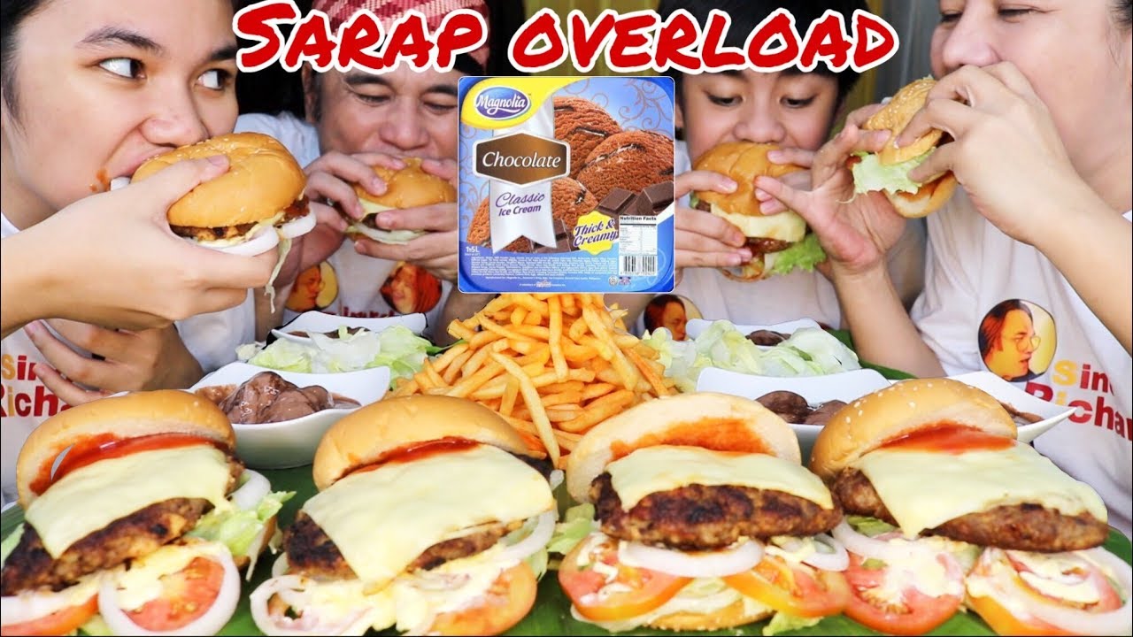 Overload Beef Cheese Burger | French Fries cheese flavor | Magnolia Chocolate Ice Cream Mukbang! #63