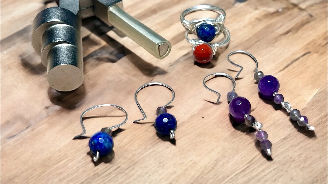 TEL İLE DOĞAL TAŞLI KOLAY KÜPE YAPIMI  - Kolay Küpe Yapımı #beebeecraft