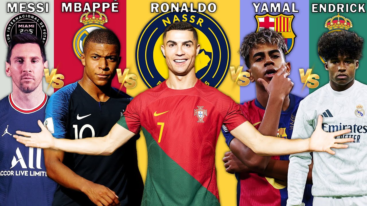 Messi vs Ronaldo vs Mbappe vs Yamal vs Endrick 2026 Ultimate Stats Battle! 📊🐐