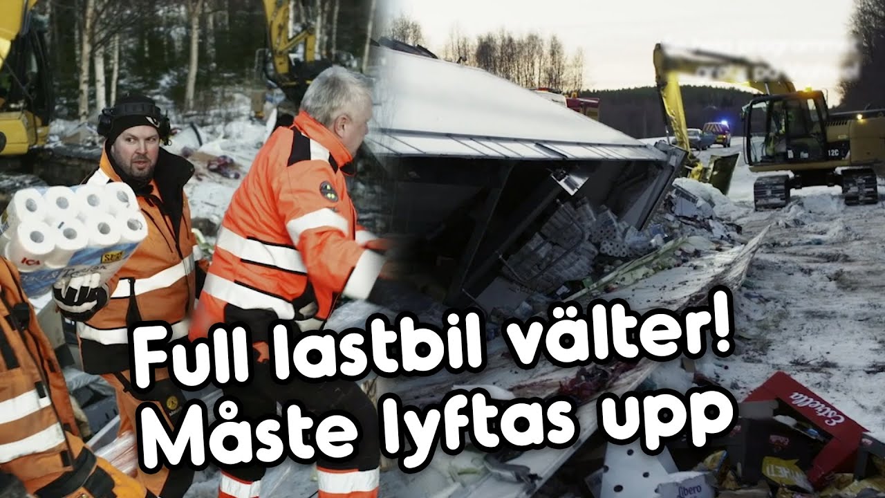 Enorm lastbil kör av vägen, kan den lyftas upp?! | Frusna vägar