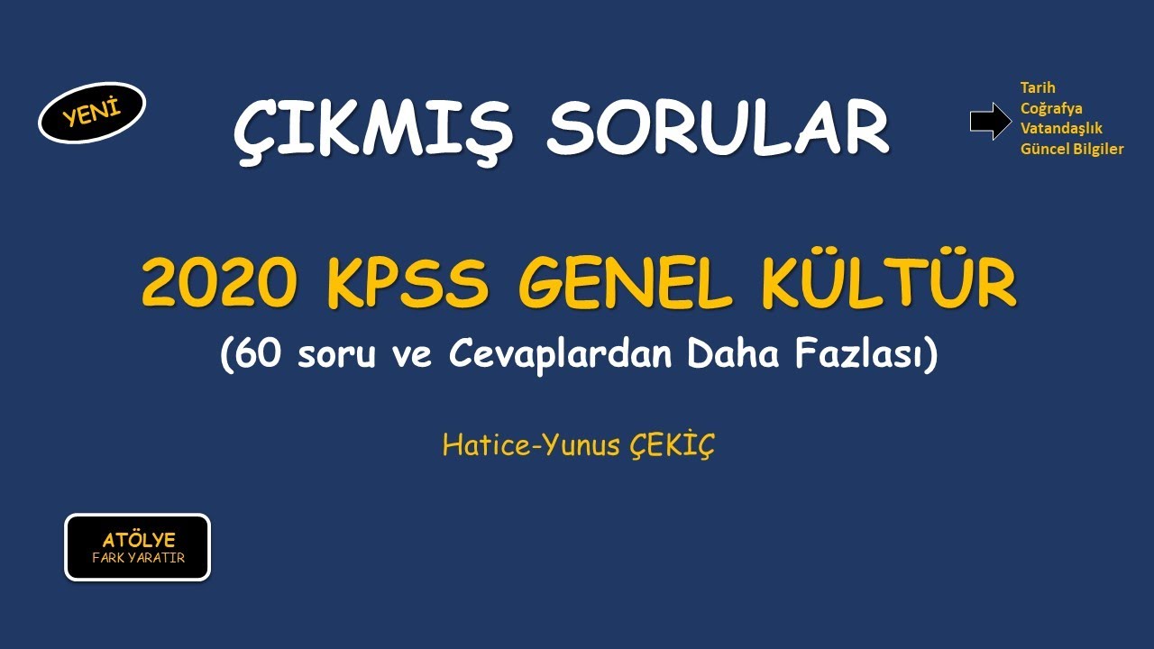 2020 KPSS GENEL KÜLTÜR  DETAYLI ÇÖZÜMLER