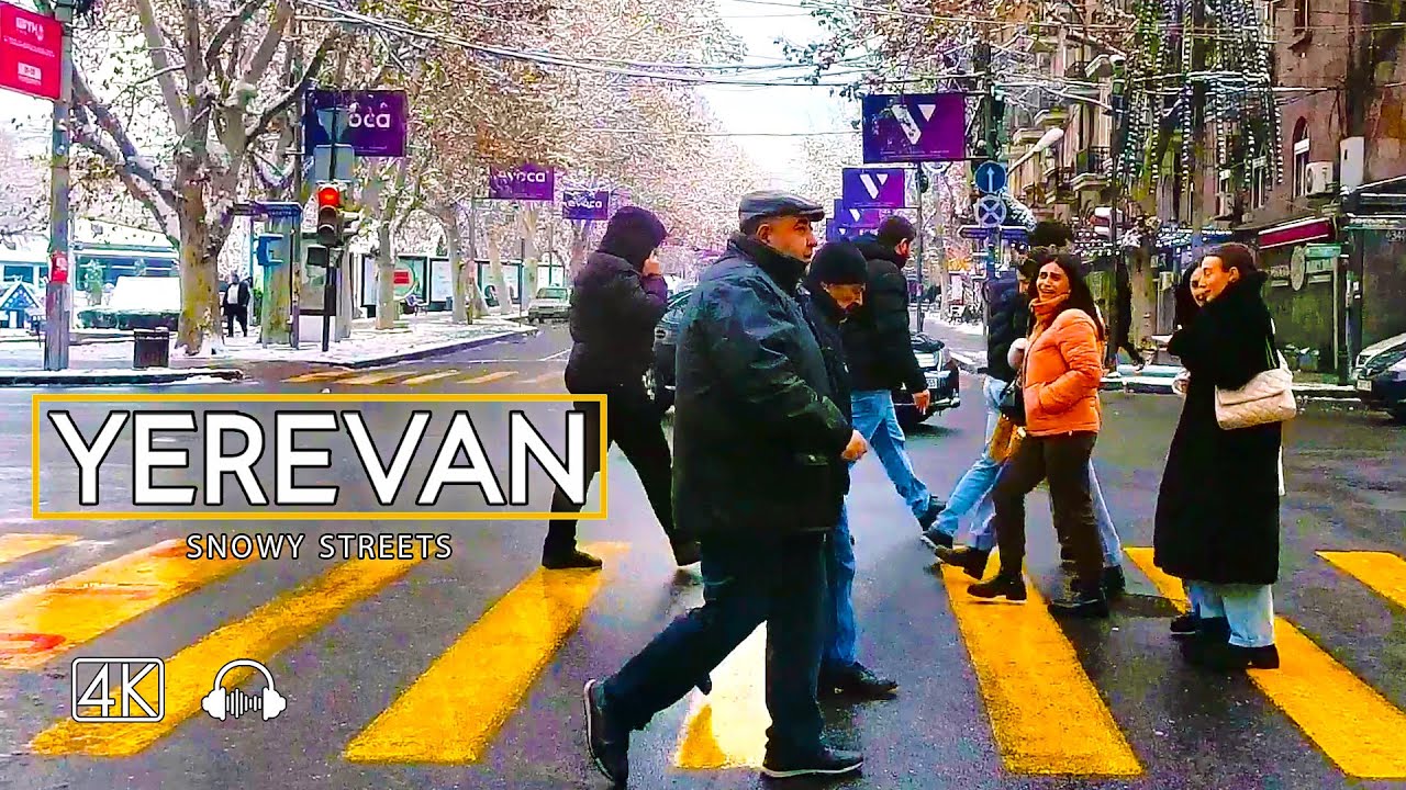 Driving Tour in Yerevan, Armenia, Snowy Streets, Jan 25, 2024, 4K 60fps