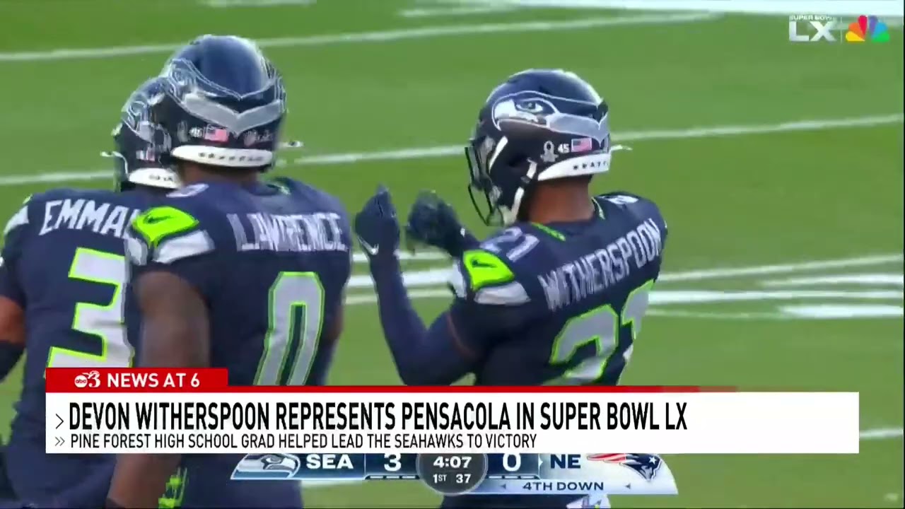 Pensacola Native Devon Witherspoon Shows Out in Super Bowl 2026