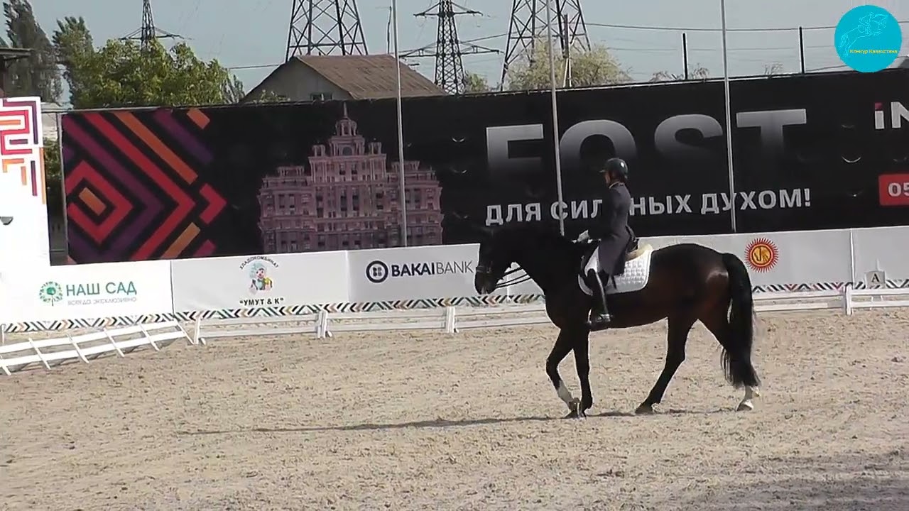 Ольга Симонова и Ренди, 8-е место, 62,415%, Maxima Masters КЮР Среднего Приза, Бишкек, 14-05-23.
