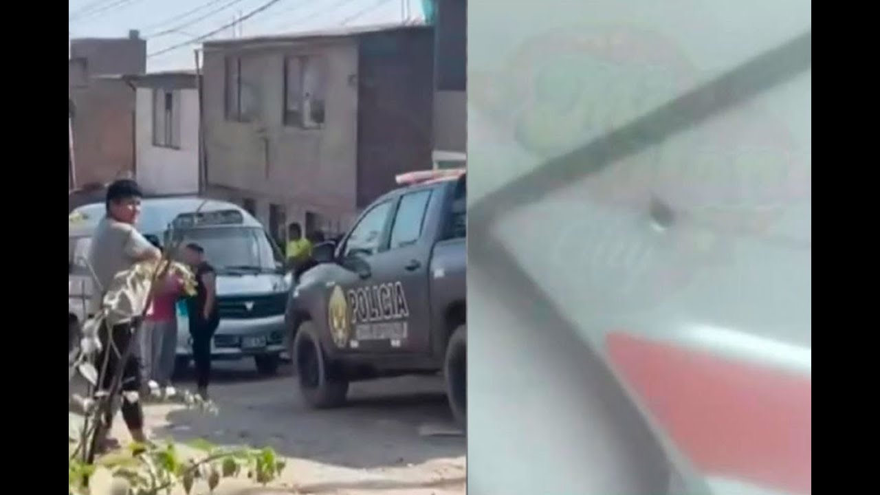 Combi repleta de pasajeros es baleada por extorsionadores en Pamplona Alta