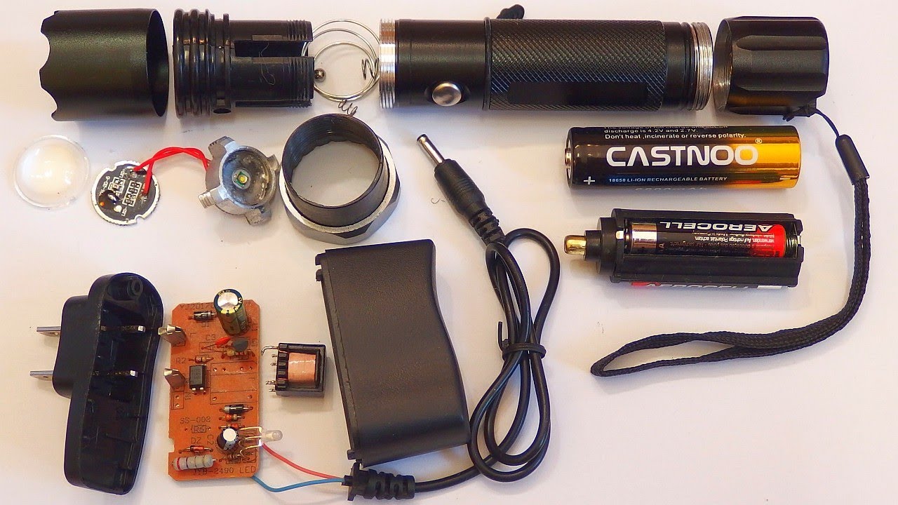 LED torch with a DANGEROUS charger