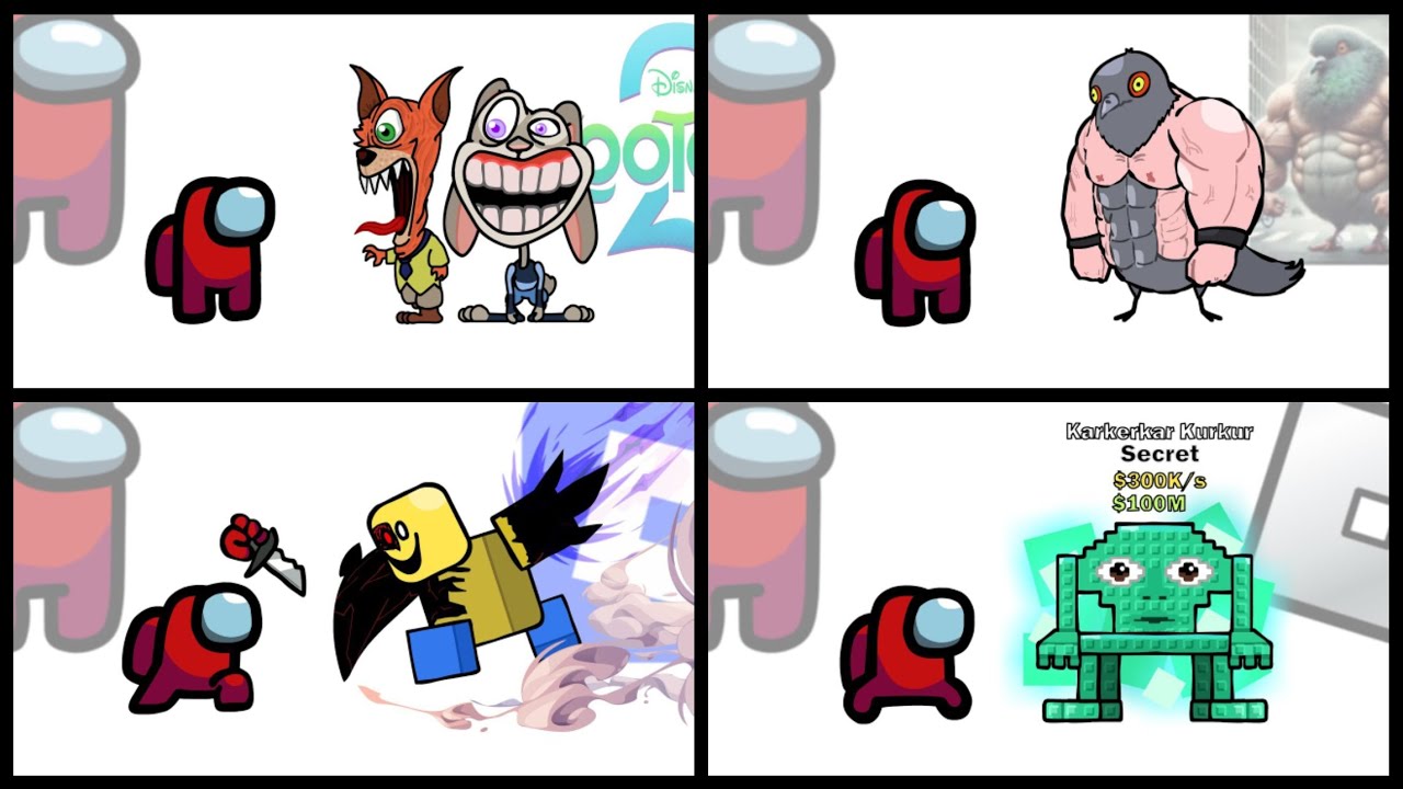 Mini Crewmate Kills Italian Brainrot Characters - Part 1-4 | Among Us