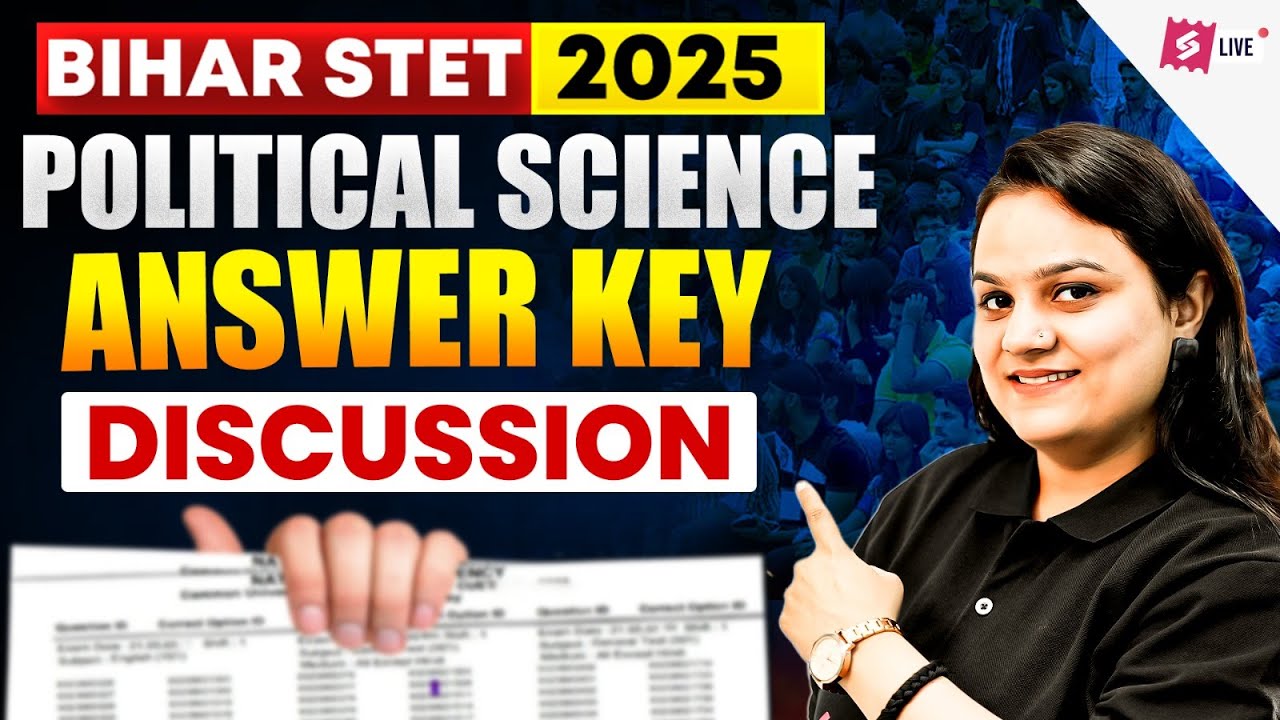Bihar STET Answer Key 2025 | Bihar STET Political Science Answer Key 2025 Discussion by Vaishali Mam