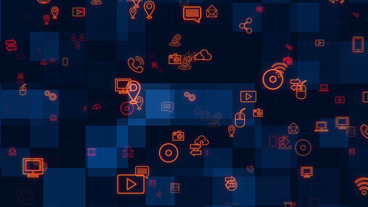 Digital Icons Background 4K VJ Loop Video | No Copyright Motion VJ Loop Video