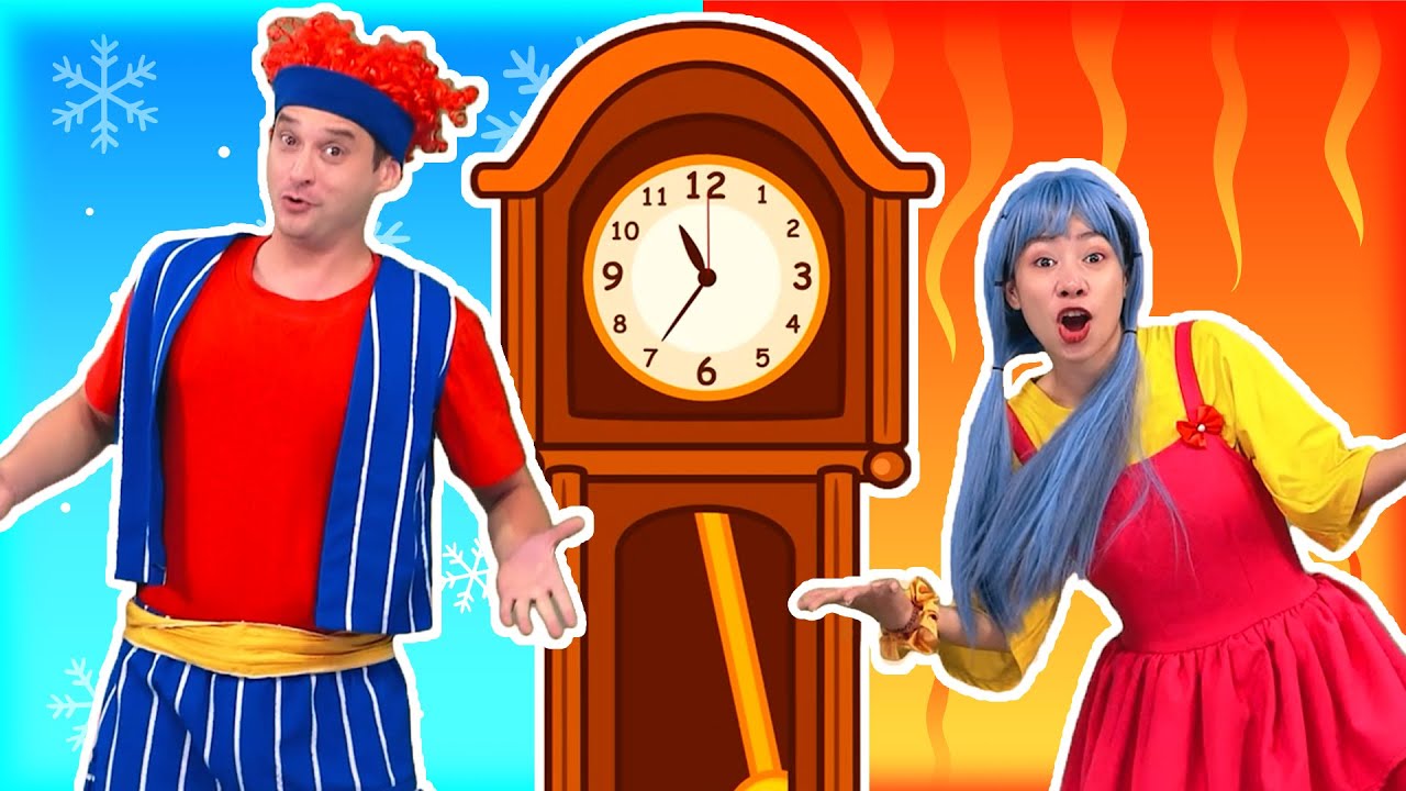 Hot vs Cold Hickory Dickory Dock Song 🕚🐁🕑 Learn Numbers & Time for Kids
