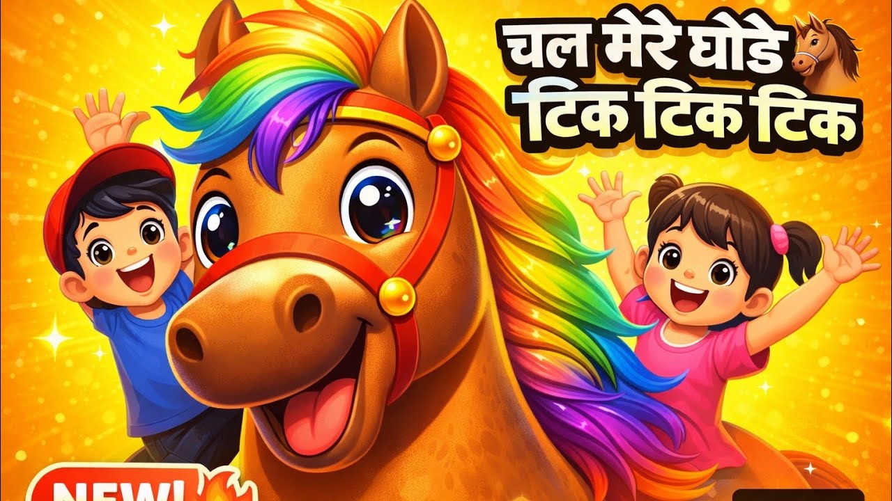 चल मेरे घोड़े टिक टिक टिक | Chal Mere Ghode Tik Tik Tik | Kids Song | Baccho Ke Gane | Hindi Rhymes