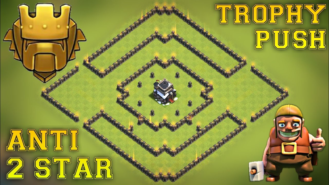 Th9 Trophy Pushing Base 2018 | Anti 2 Star | Defense against HPB, GoHoPe, GiWiPe, LavaLoon, Loonion