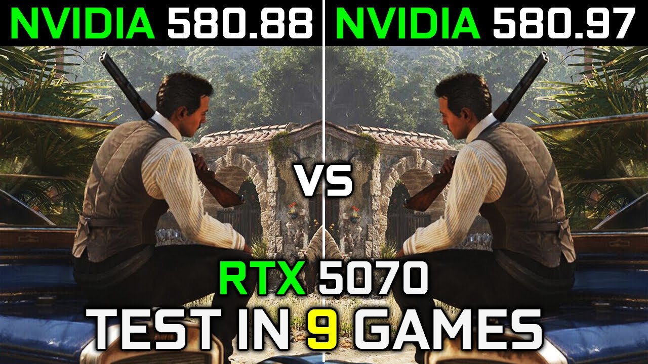 Nvidia Drivers (580.88 vs 580.97) | RTX 5070 | Test in 9 Games | 2025