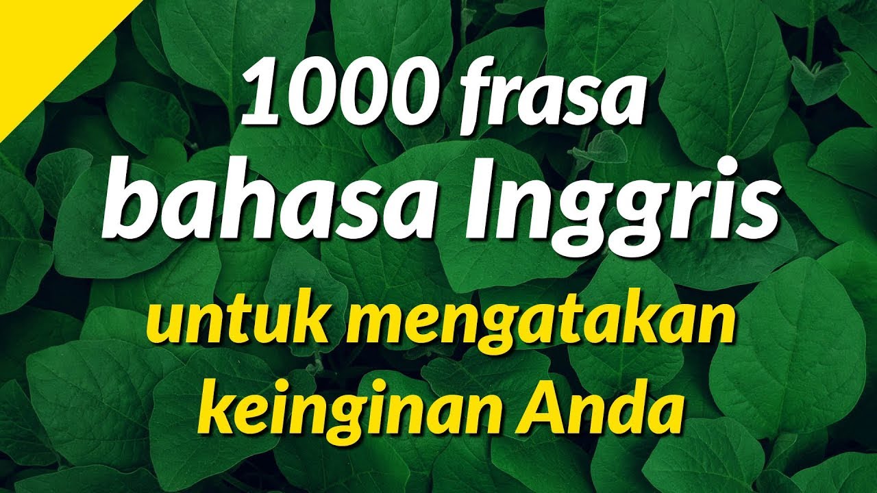 1000 frasa bahasa Inggris untuk mengatakan keinginan Anda
