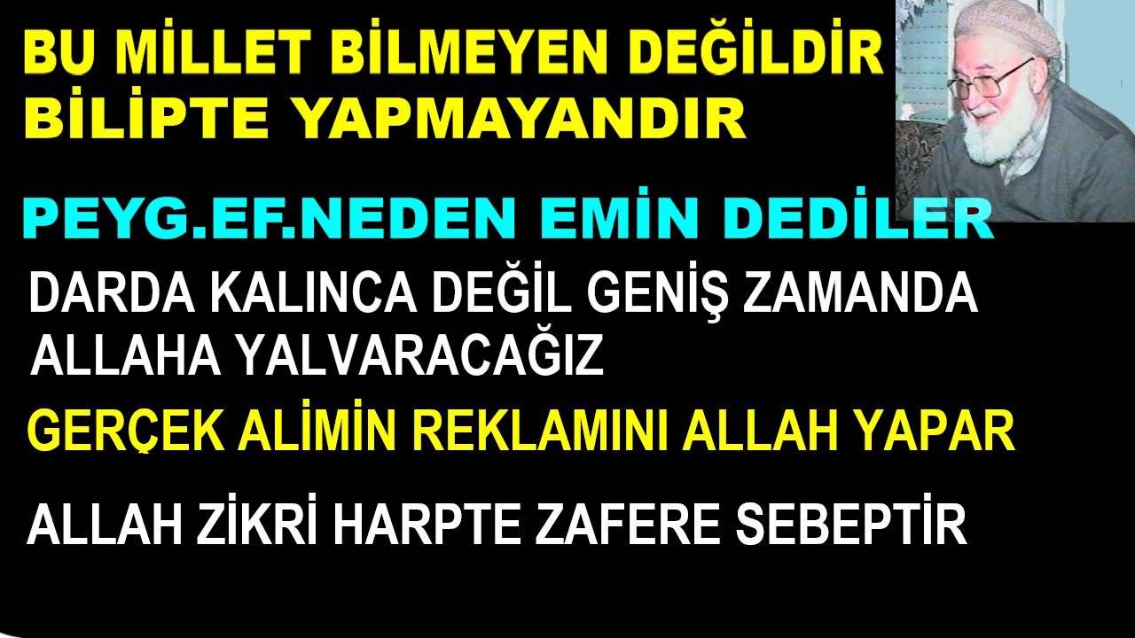 Hilmi Baba hz.Sarıkaya ev sohbeti 1998 Bu Millet bilmeyen değildir.Bilipte yapmayandır.