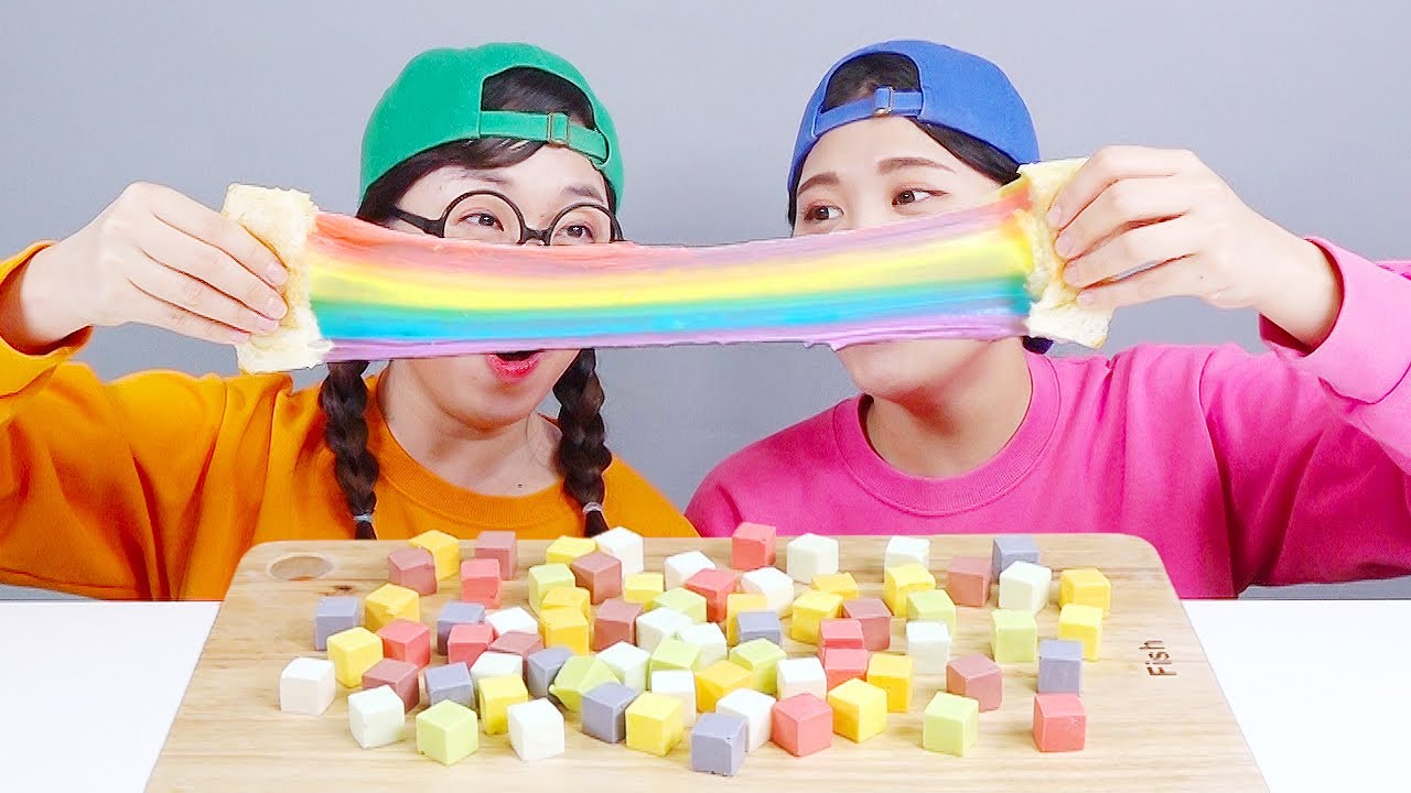 Roti Bakar Keju Pelangi Mukbang DONA Indonesia