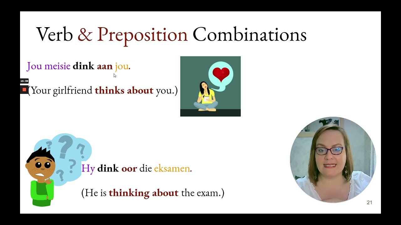 12b  Prepositions/Voorsetsels   Verbs and Object combinations Afrikaans Lessons
