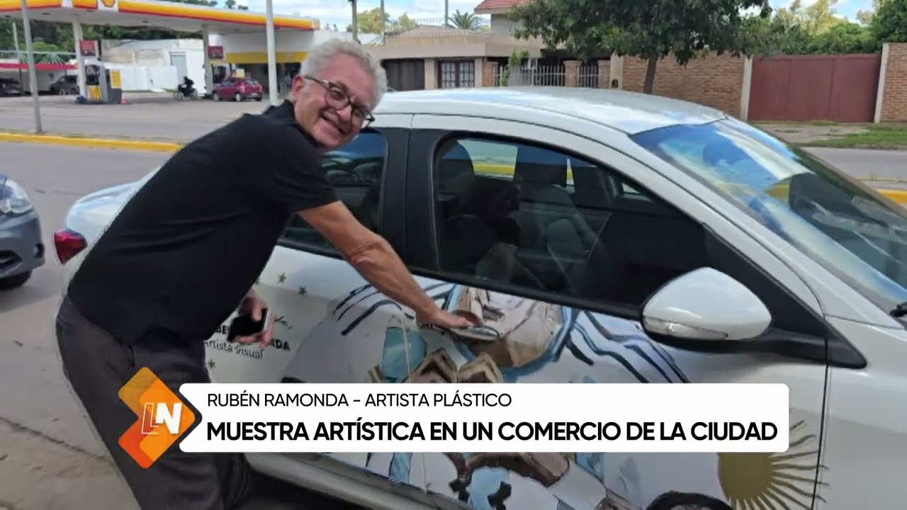 Muestra artística en un comercio de la ciudad, Rubén Ramonda y Pablo Tissera