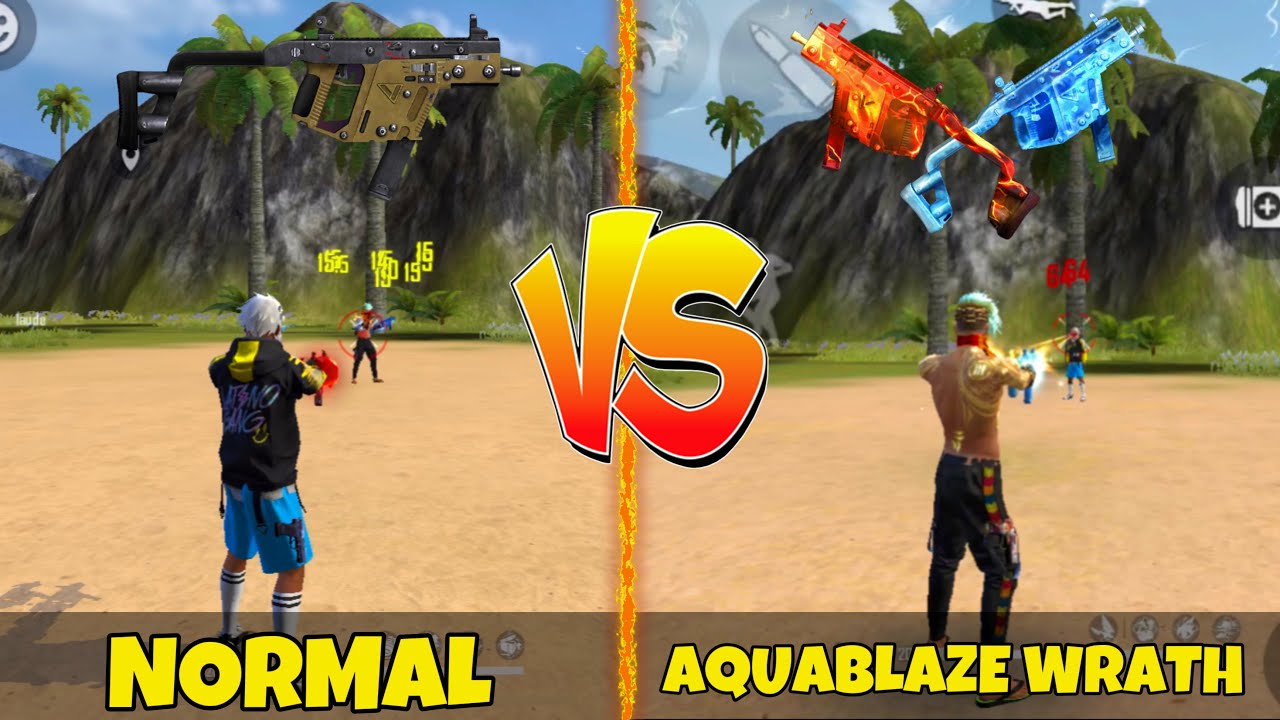 FREE FIRE NEW AQUABLAZE WRATH VECTOR VS NORMAL VECTOR DAMAGE ABILITY TEST
