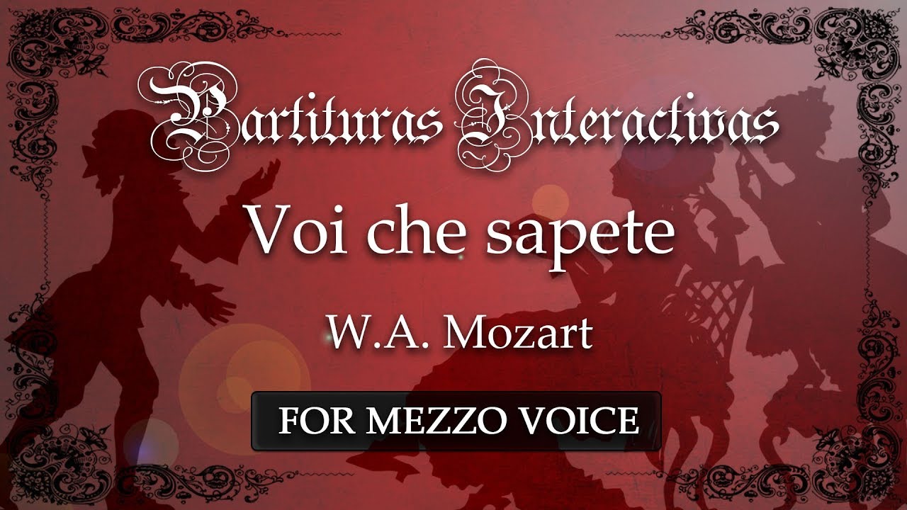 Voi che sapete KARAOKE FOR MEZZOSOPRANO - Mozart - Original Key: B-Flat Major