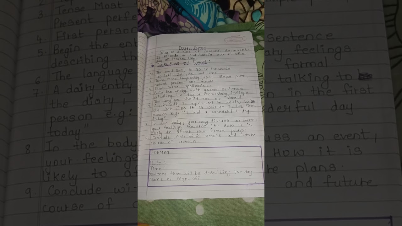 Instructions & Formats Of  Biographical Sketch, Diary Entry, Notice Writing, Message Writing etc...